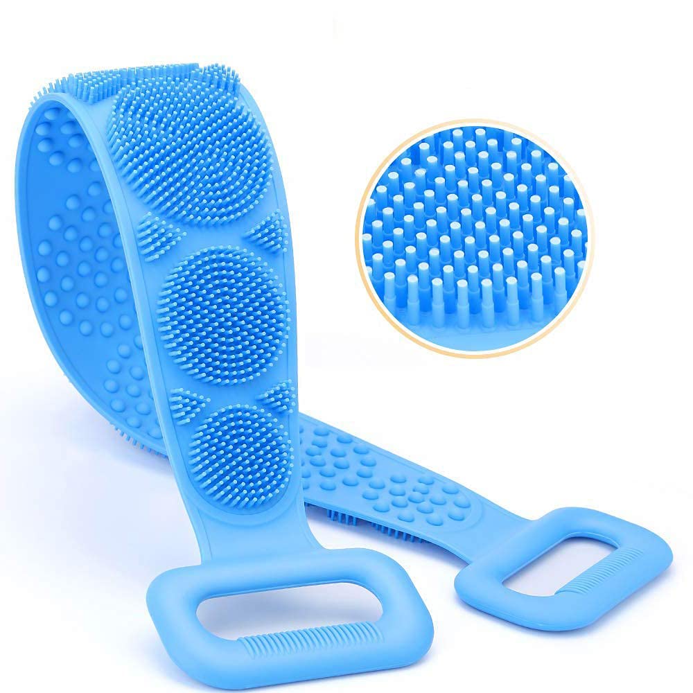 Back Scrubber Belt Cleaning Exfoliating Bath Brush (Color & Design May Vary)