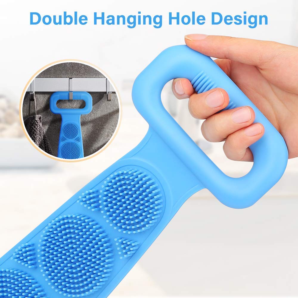Back Scrubber Belt Cleaning Exfoliating Bath Brush (Color & Design May Vary)