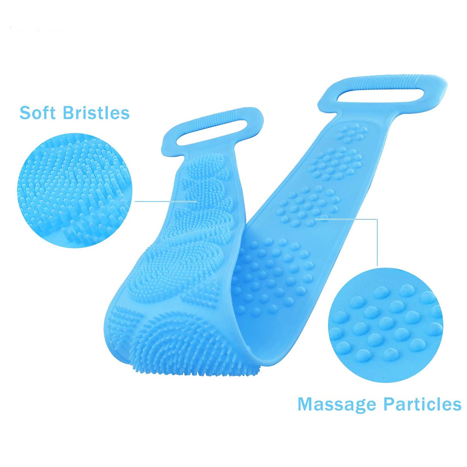 Back Scrubber Belt Cleaning Exfoliating Bath Brush (Color & Design May Vary)