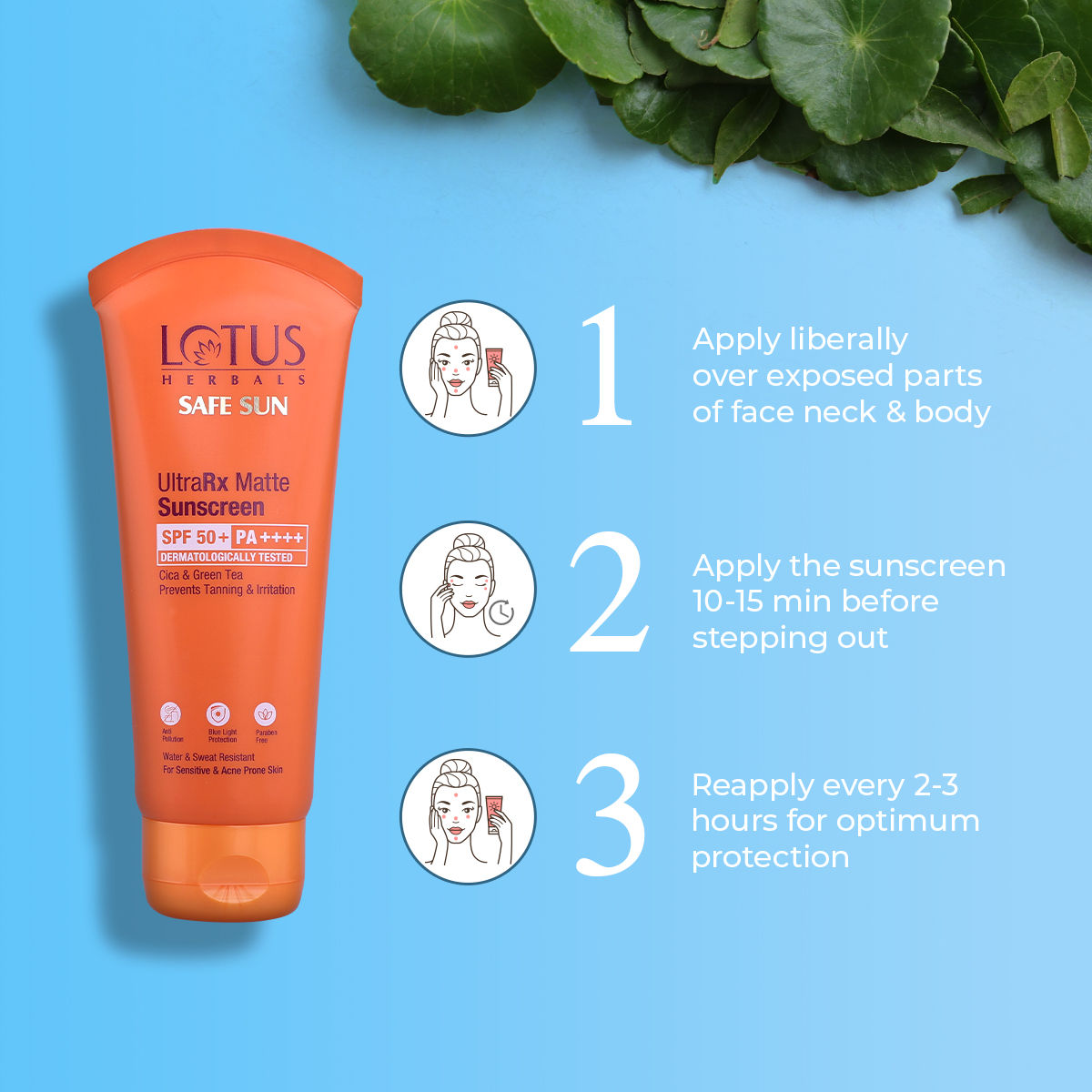 UltraRx Matte Sunscreen SPF 50+ PA++++ | With Cica and Green Tea | All Skin Types