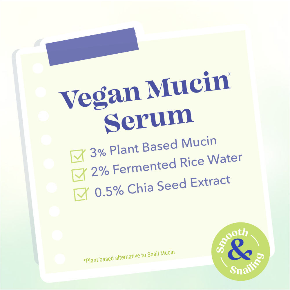 Vegan Mucin Face Serum Infused with 3% Plant Based Mucin