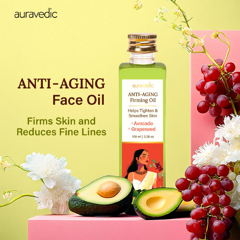 Anti Ageing Serum Face Oil For Glowing Skin With Avocado Grapeseed Firming Oil