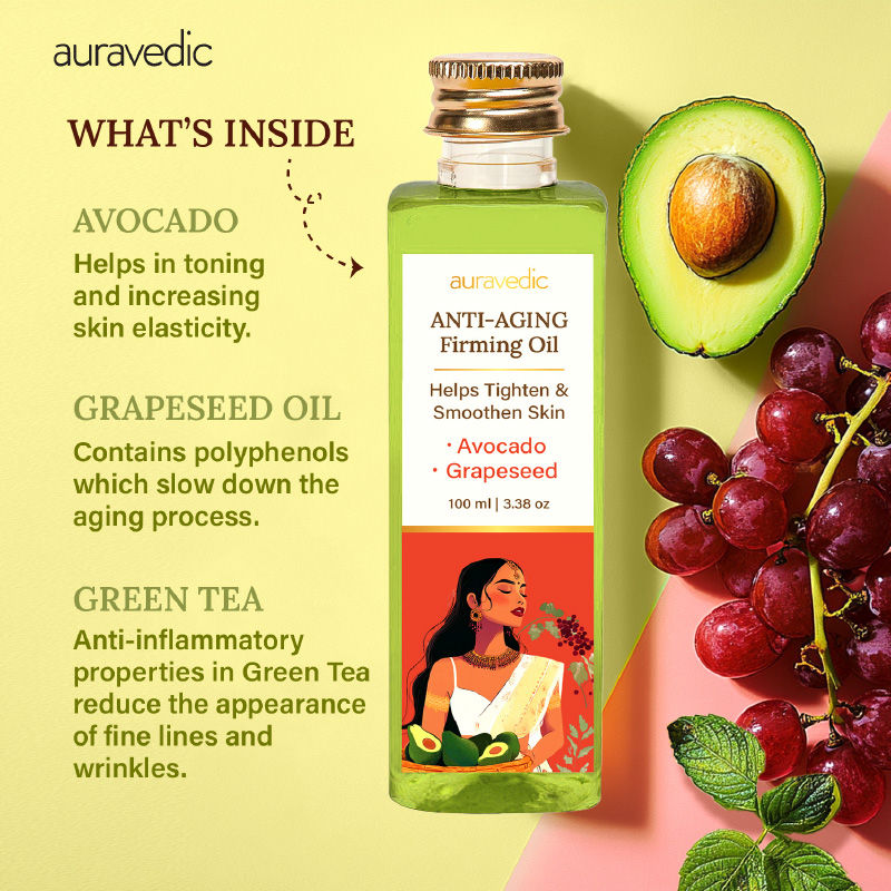 Anti Ageing Serum Face Oil For Glowing Skin With Avocado Grapeseed Firming Oil