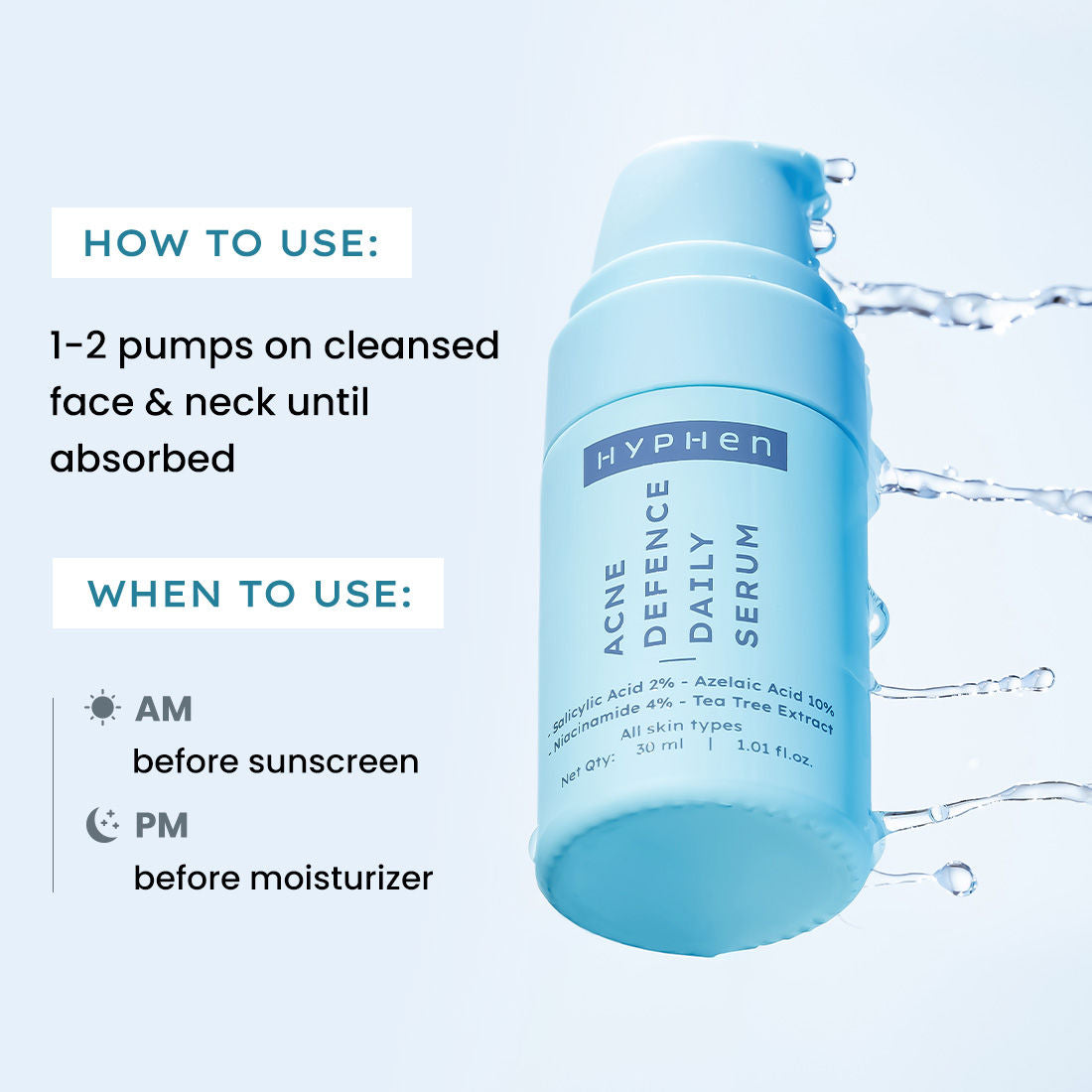 Anti Acne 10% Azelaic Acid 2% Salicylic Acid Face Serum, Tea Tree Extract, Fades Acne Marks