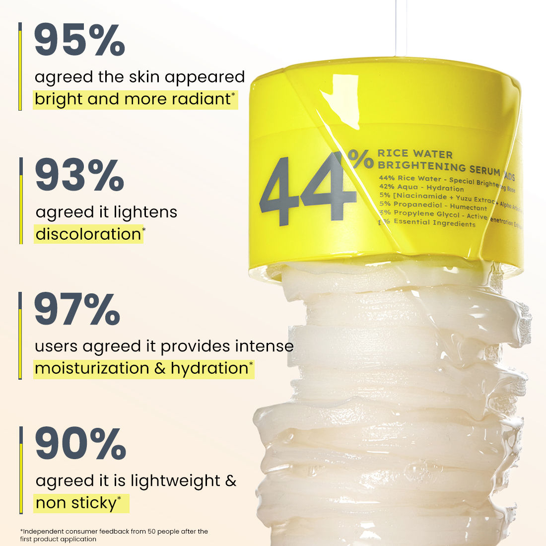 44% Rice Water Brightening Serum Pads