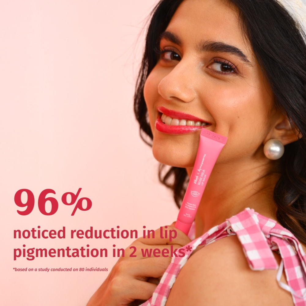 Rose Milk Lip Balm With Pink Tint & Enriched With Rose Petals, Vitamin E & Olive Squalane