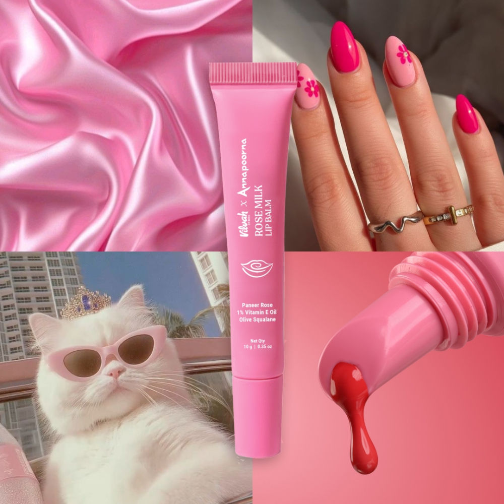 Rose Milk Lip Balm With Pink Tint & Enriched With Rose Petals, Vitamin E & Olive Squalane