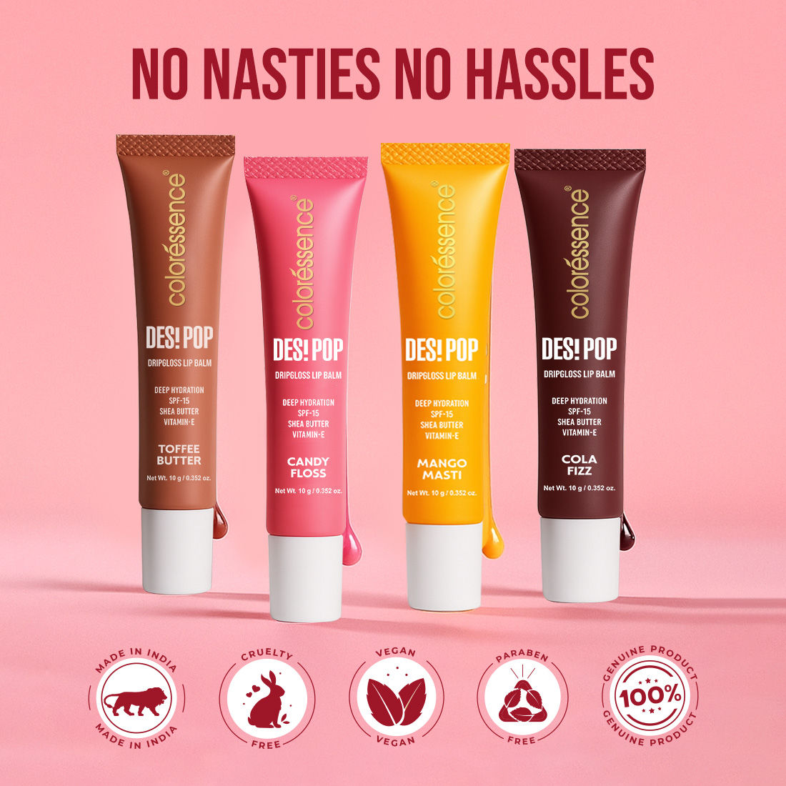 Desi Pop DripGloss Lip Balm SPF 15, Hydrating Gloss for Dry Lips