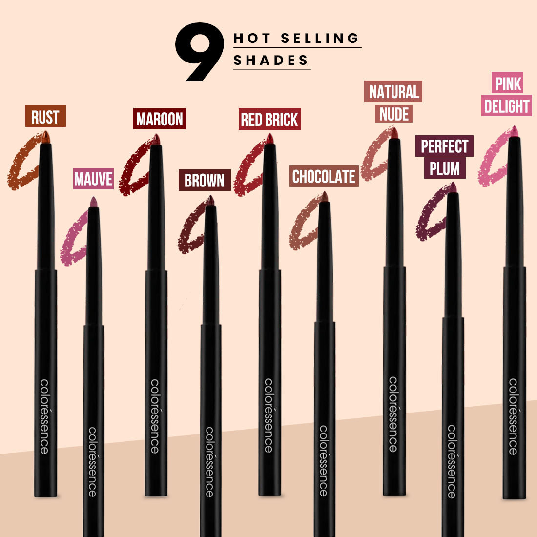 Pout Perfect Lip Liner with Sharpener, Long Lasting Smudgeproof Waterproof
