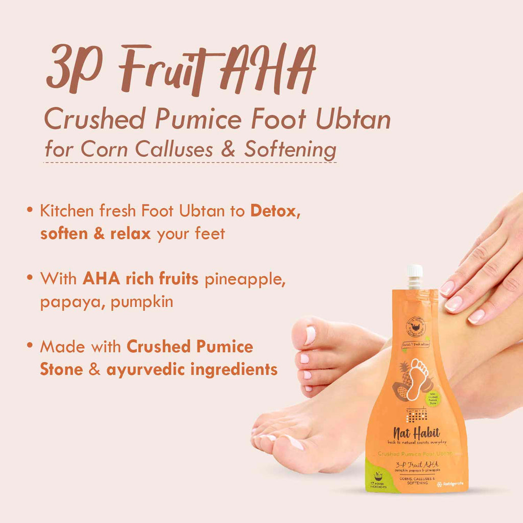 3P-AHA Foot Ubtan, Foot Scrub , Exfoliating Foot Mask, Corns, Calluses Removal & Softening