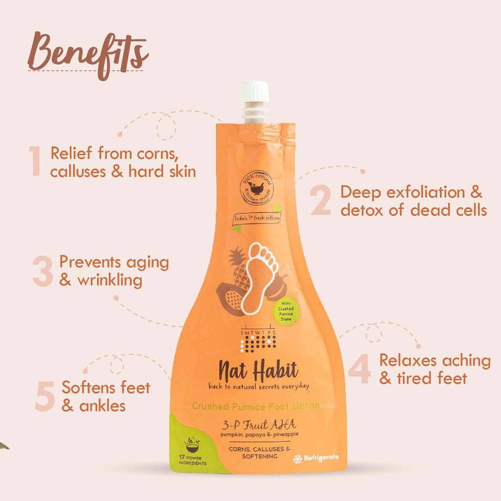 3P-AHA Foot Ubtan, Foot Scrub , Exfoliating Foot Mask, Corns, Calluses Removal & Softening