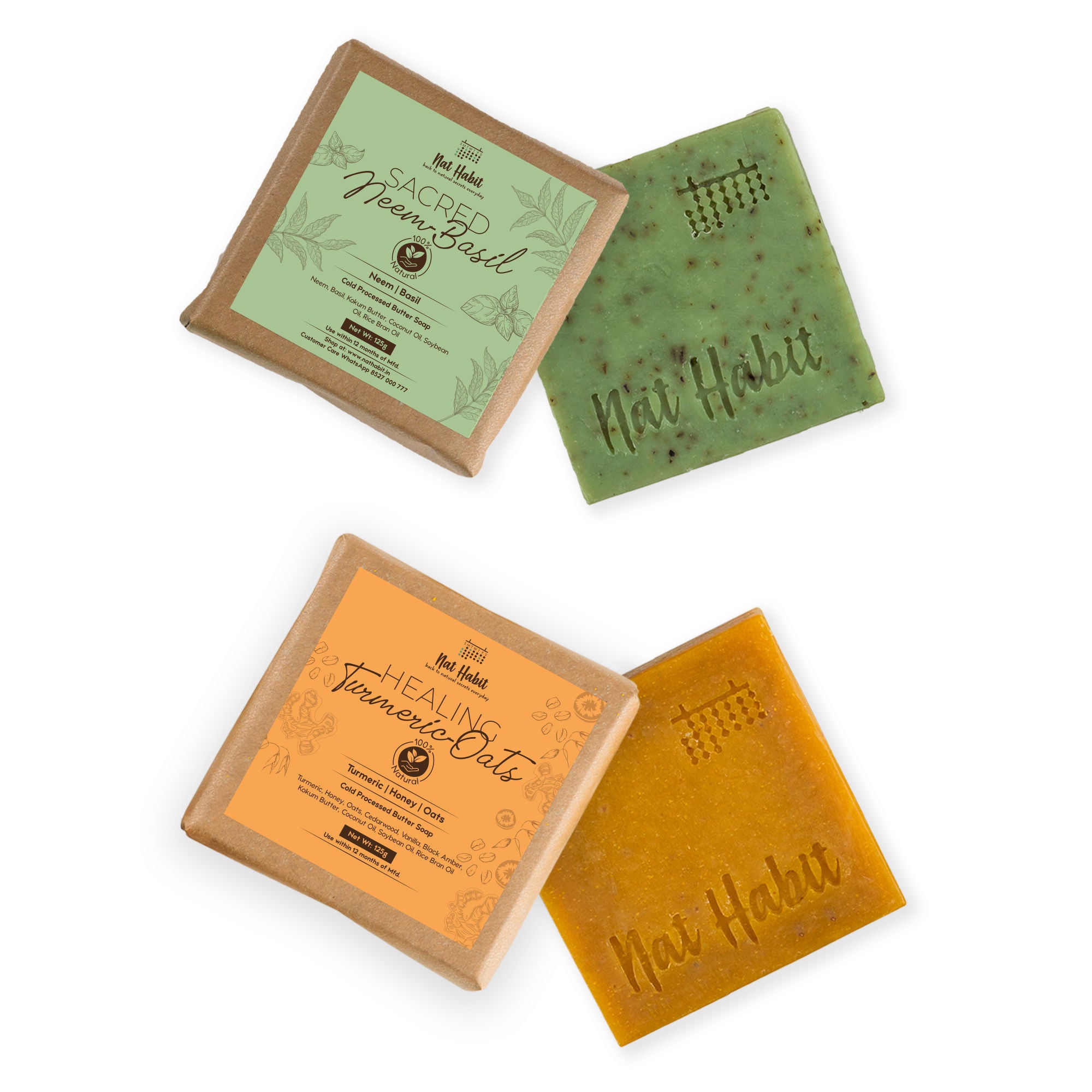 Fresh Sacred Neem Basil & Healing Turmeric Oats Soaps