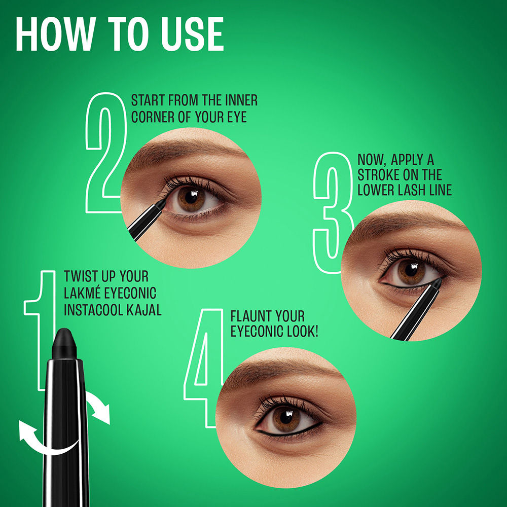 Eyeconic Insta Cool Deep Black Kajal Cooling Kohl With Cucumber