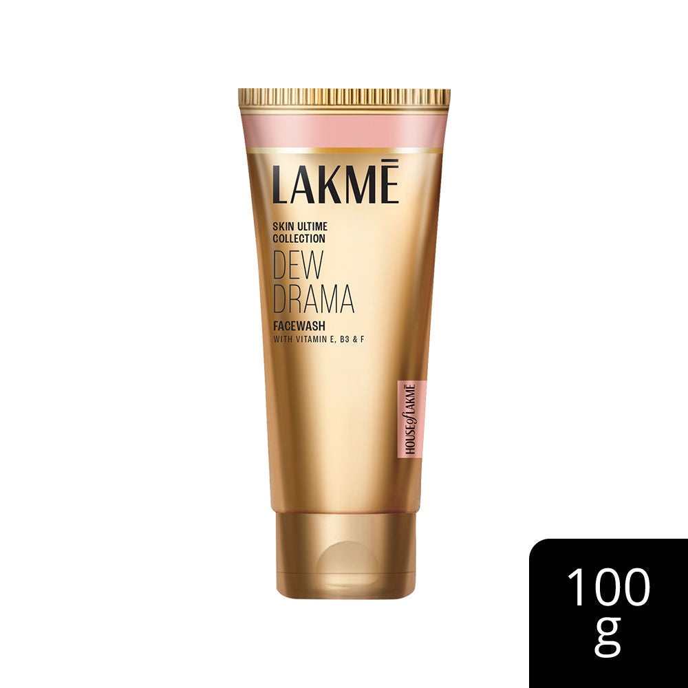Dew Drama Facewash with Pro-Ceramides & 6% Vitamin E + B3 + F Complex for Glowing Skin