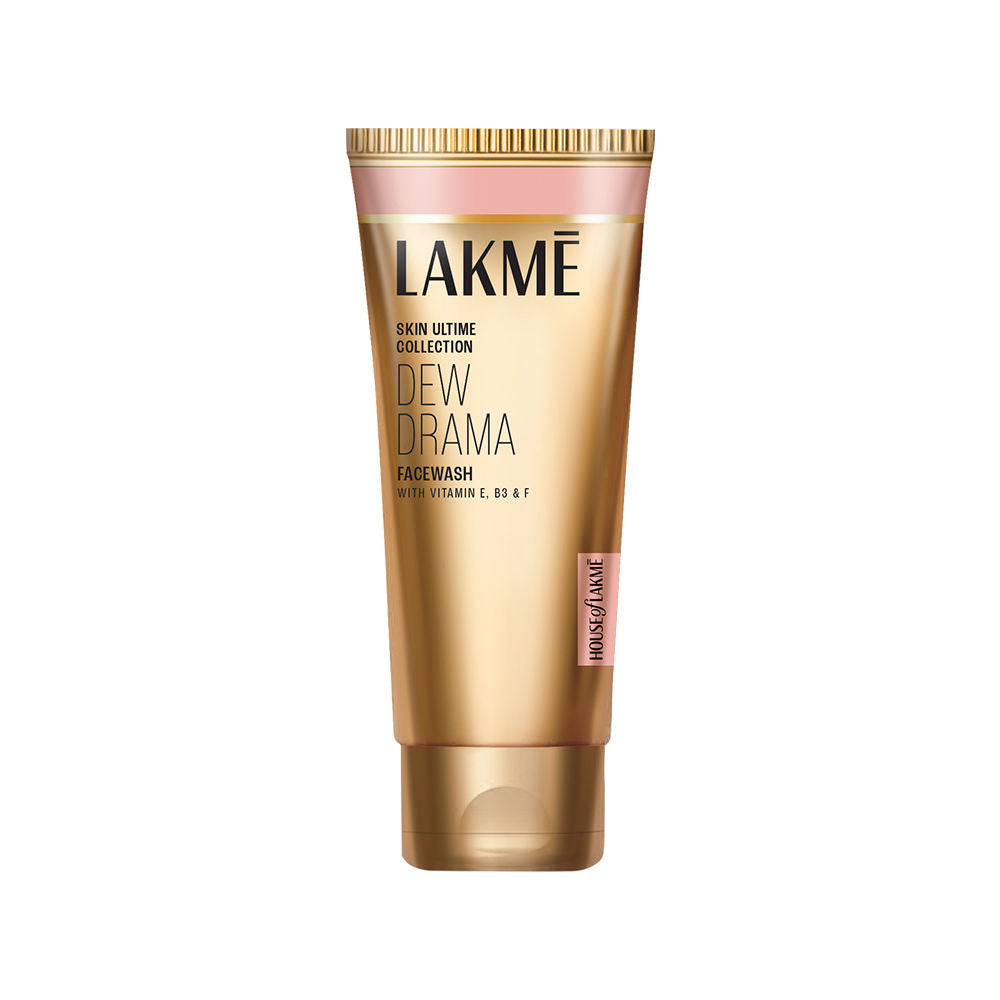 Dew Drama Facewash with Pro-Ceramides & 6% Vitamin E + B3 + F Complex for Glowing Skin