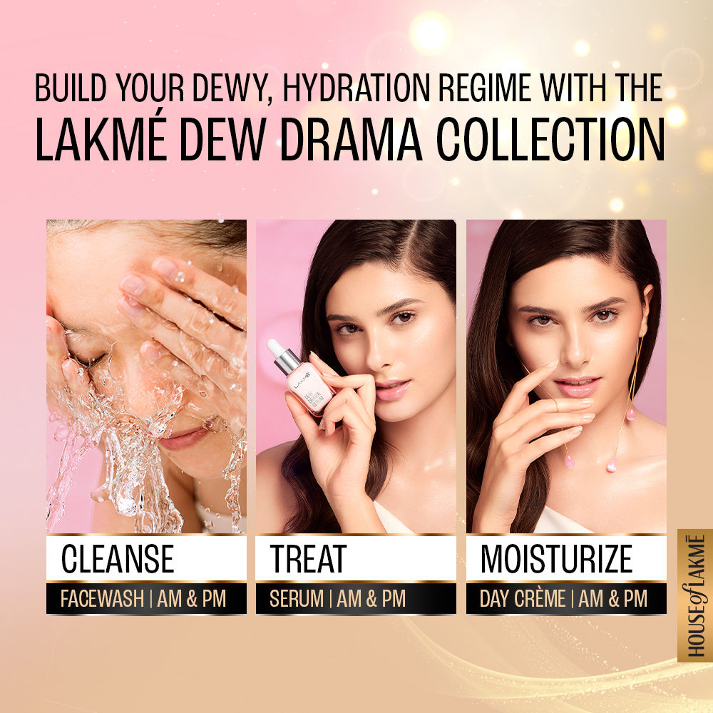 Dew Drama Facewash with Pro-Ceramides & 6% Vitamin E + B3 + F Complex for Glowing Skin