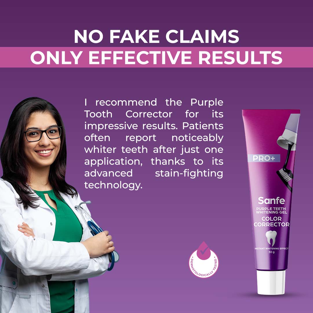 Purple Teeth Whitening Gel, Colour Corrector For Yellow Teeth, Dental Whitening Serum