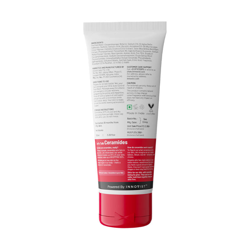 2% Salicylic Acid Face Wash For Oily Skin with Niacinamide Oil Cleanser for Face