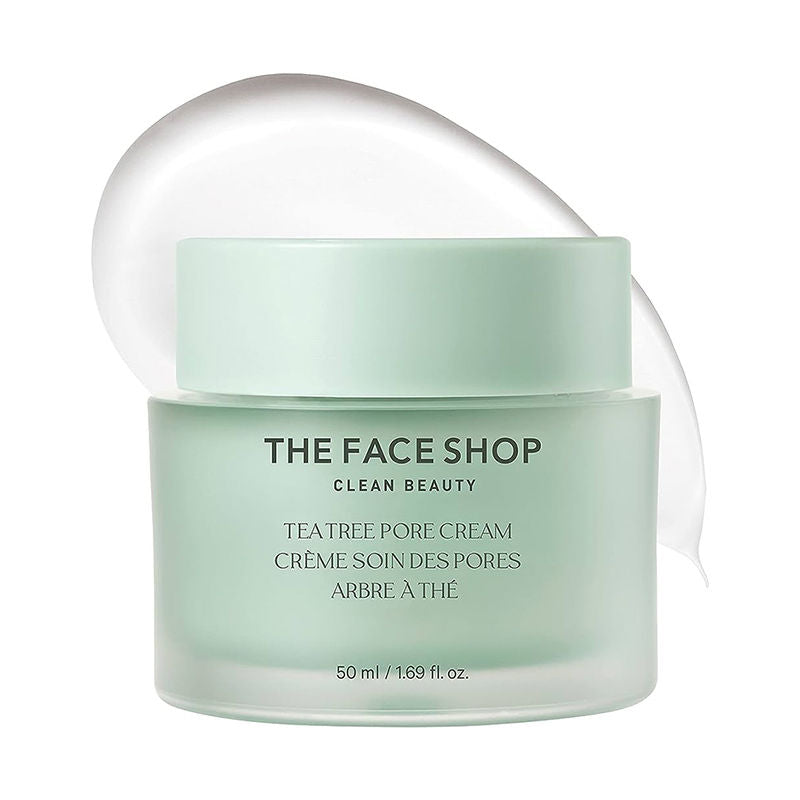 Tea Tree Pore Cream - Korean Moisturizer with AHA, Salicylic Acid (BHA) & PHA for Acne