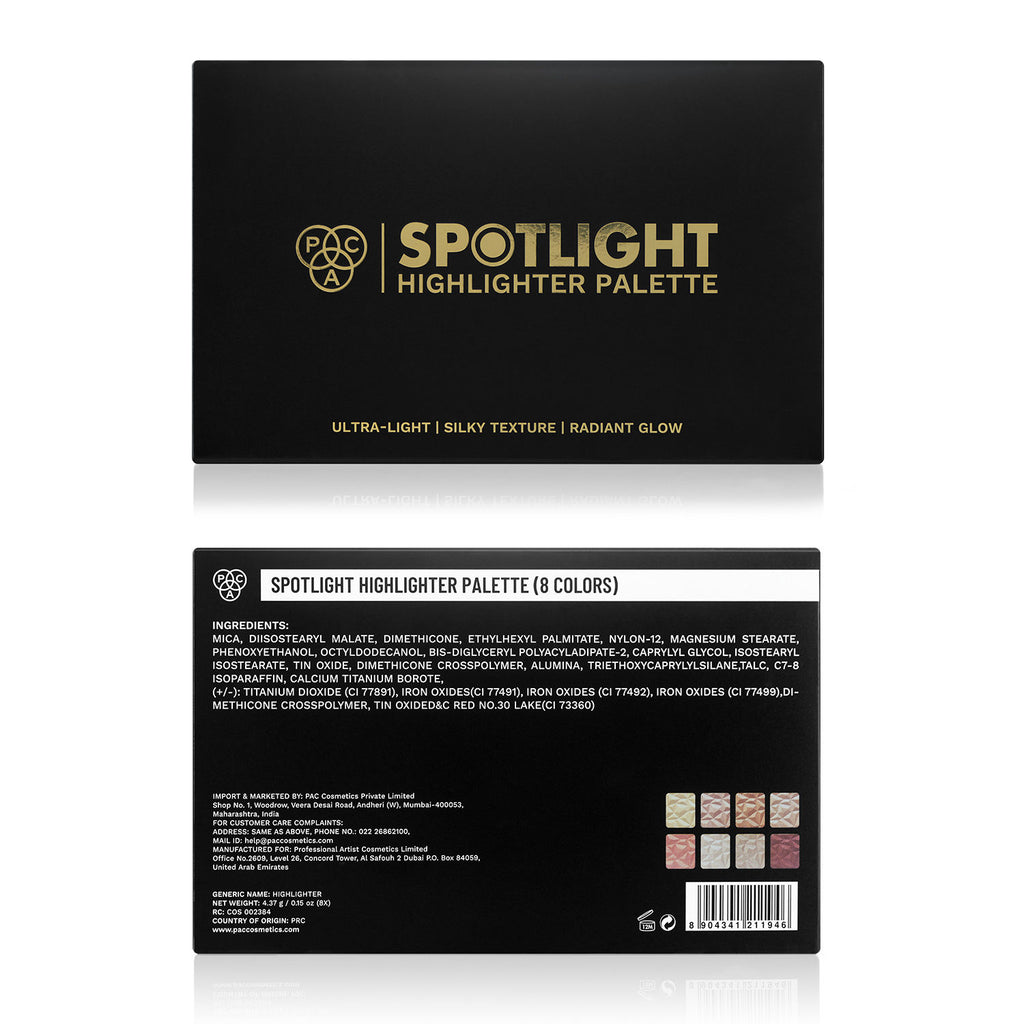 Spotlight Highlighter Palette - Highly Pigmented Silky Smooth Texture, Radiant Glow in One Swipe