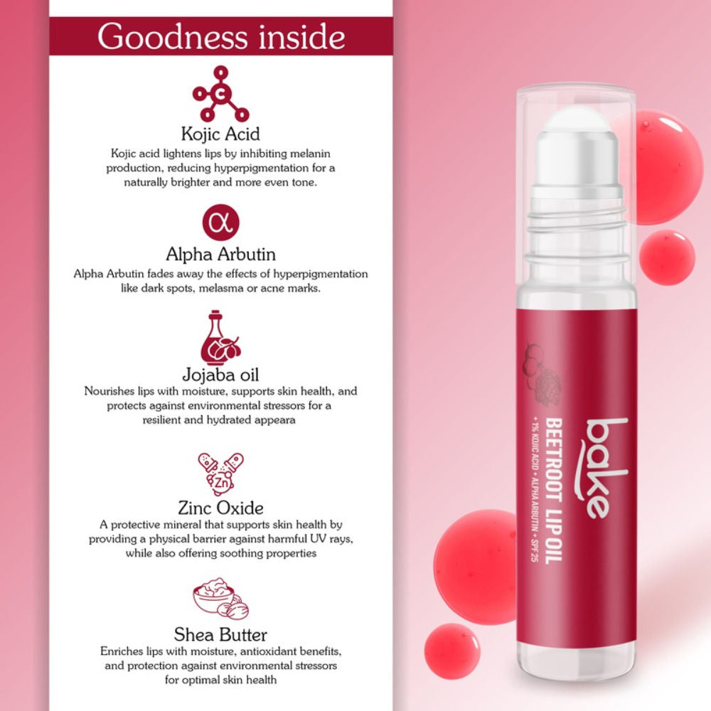 1% Kojic Acid + Alpha Arbutin Tinted Lip Balm Oil For Pigmented & Dark Lips With SPF 25