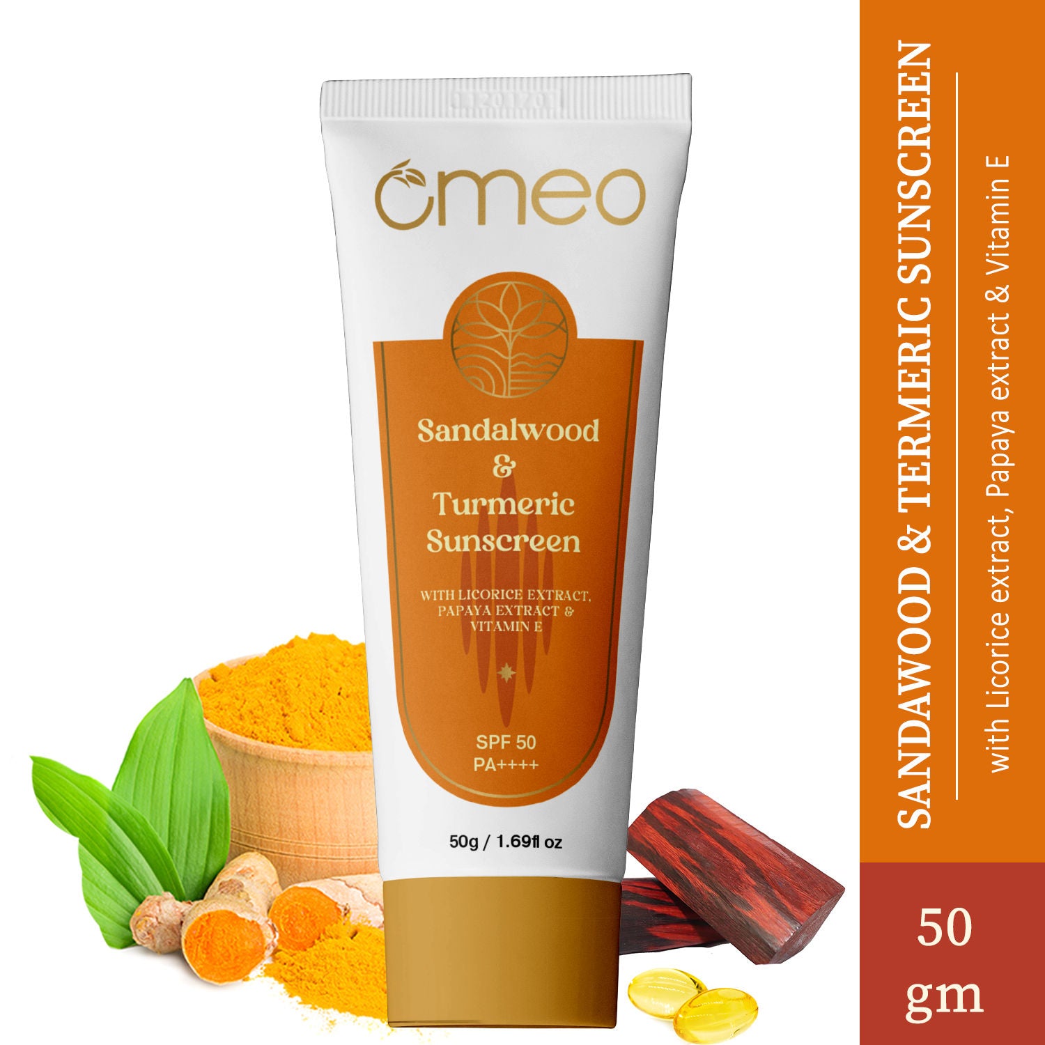 Sunscreen With Sandalwood, Turmeric, Papaya & Licorice Extract