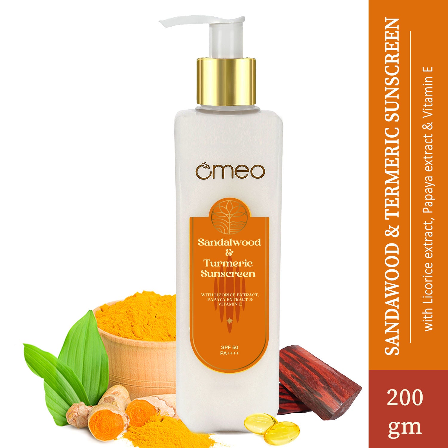 Sunscreen With Sandalwood, Turmeric, Papaya & Licorice Extract - 200g