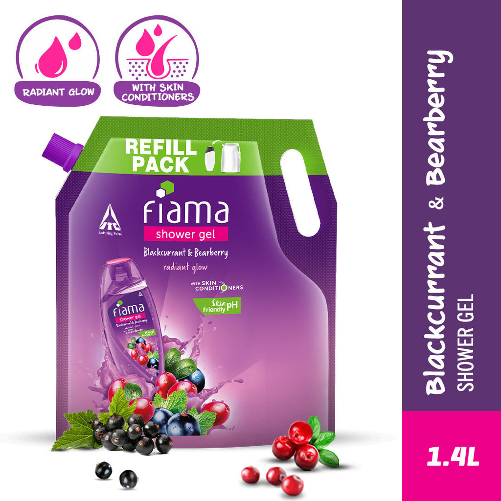 Shower Gel Blackcurrant & Bearberry with Skin Conditioners for Radiant Glow