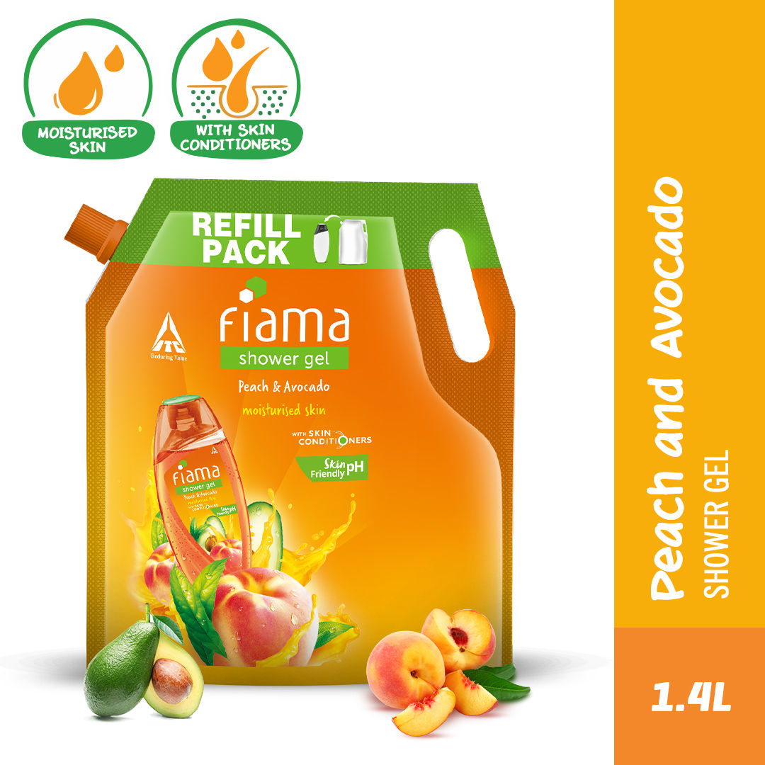 Shower Gel Peach & Avocado with Skin Conditioners for Soft Moisturised Skin