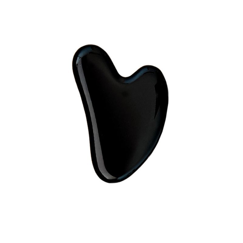 Black Obsidian Gua Sha Face Massager For Face, Neck Glow & Skin Brightening