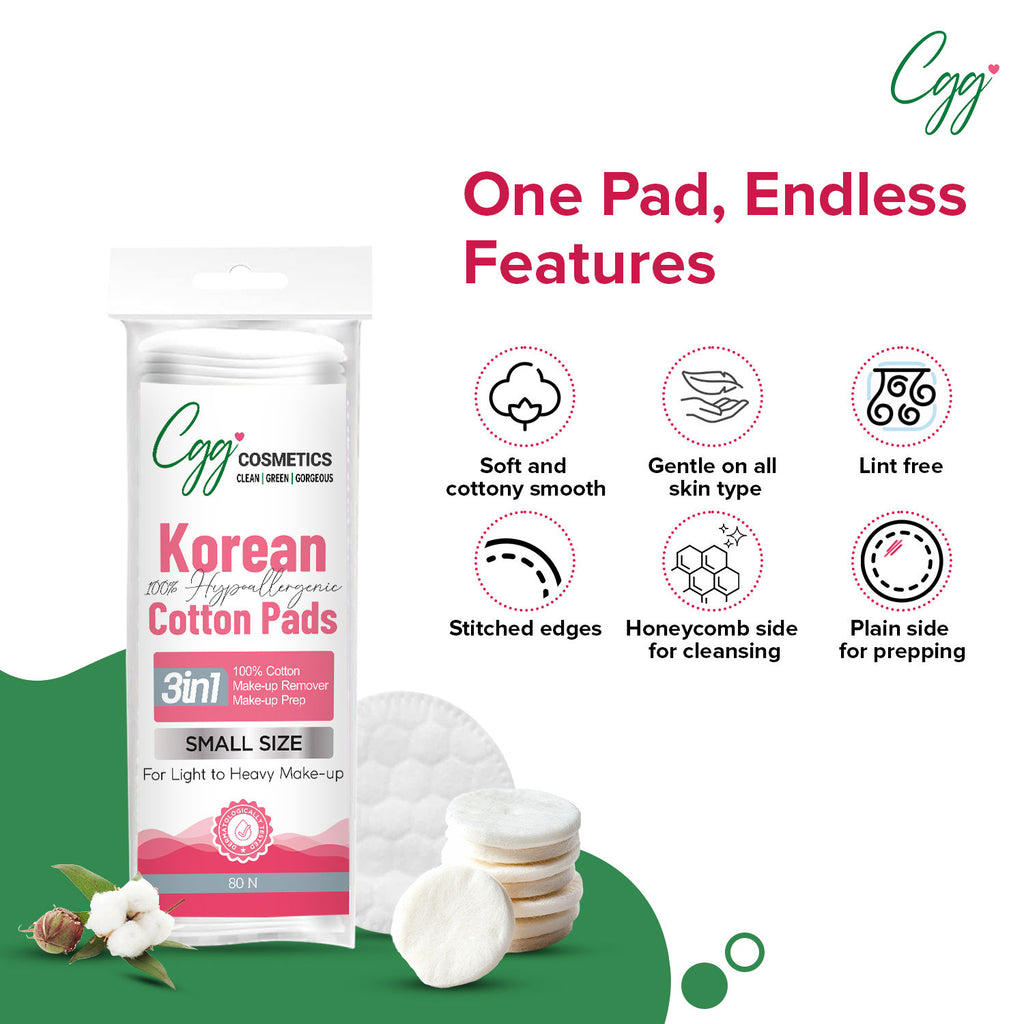 Korean Makeup Remover Cotton Pads - Small