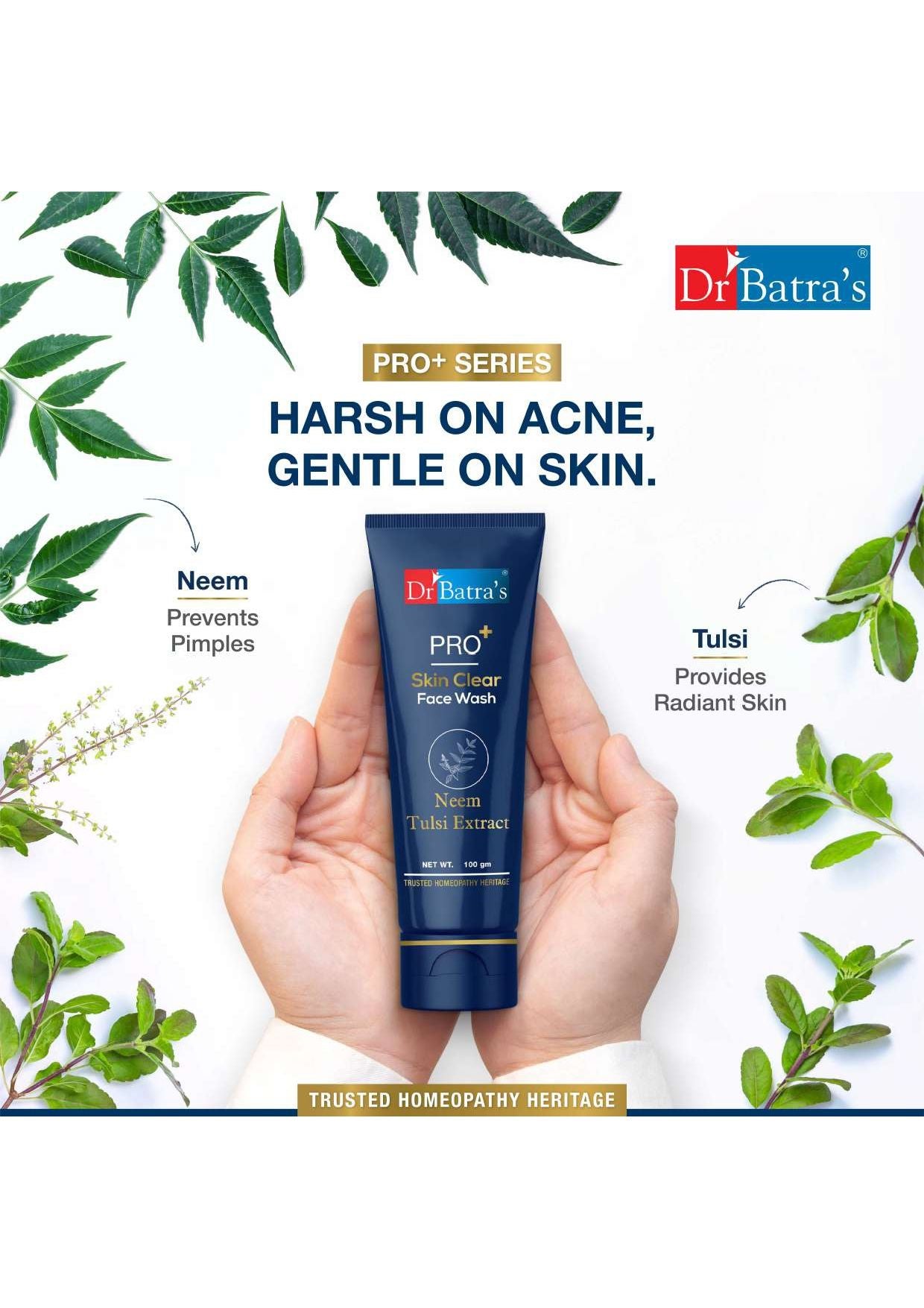 Dr Batra's PRO +Skin Clear Face washEnriched withTulsi,Neem,Aloe Vera,Natural Extract