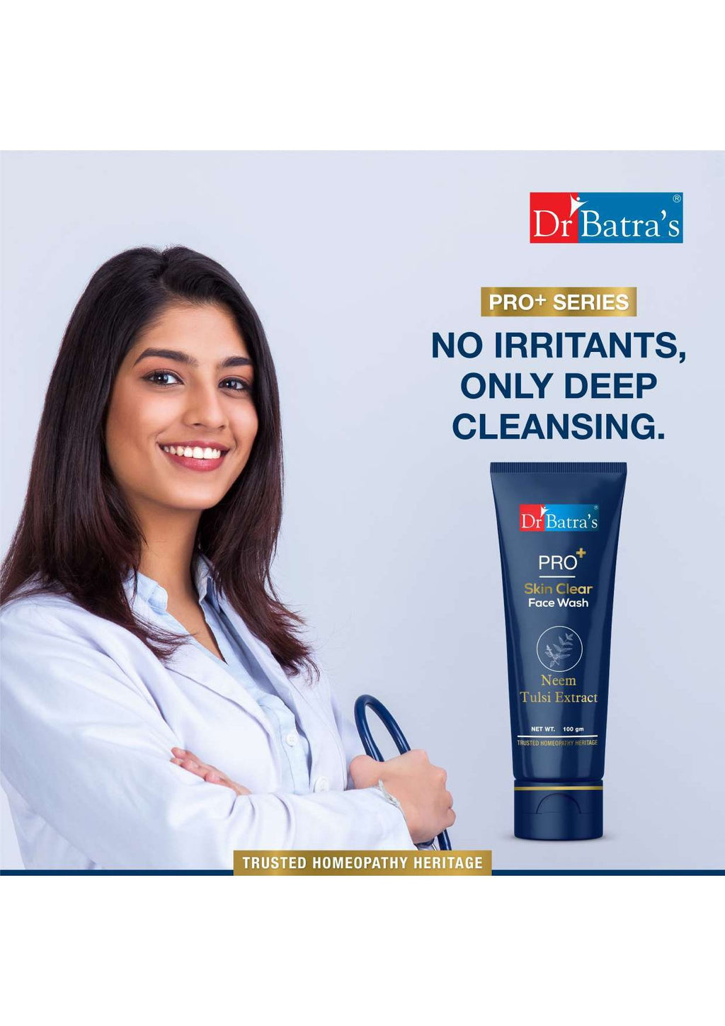 Dr Batra's PRO +Skin Clear Face washEnriched withTulsi,Neem,Aloe Vera,Natural Extract