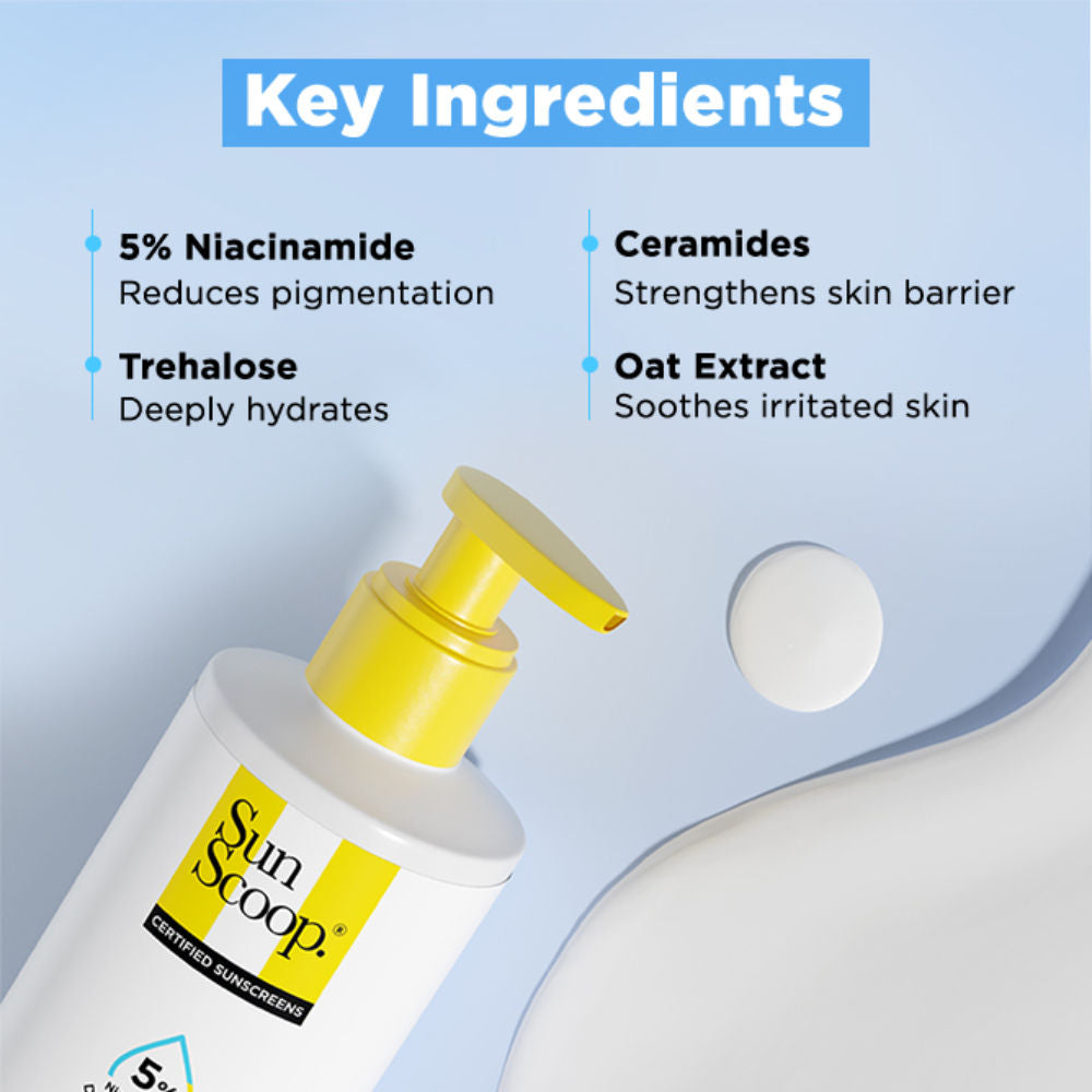 5% Niacinamide Sunscreen Body Lotion SPF 50+ PA++++ 24-Hrs Moisturization In-Vivo Tested