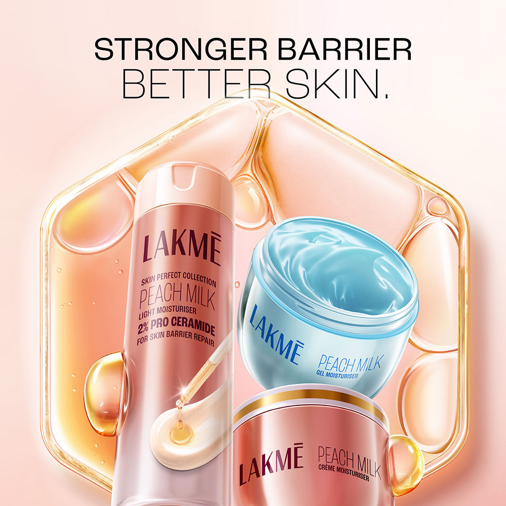 Lakmé Peach Gel Moisturiser 2%Pro Ceramide, Skin Barrier Repair & Glowing Skin,All Skin Types
