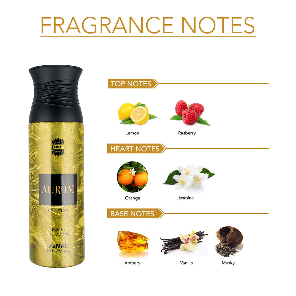 Ajmal Aurum Perfume Deodorant Body Spray For Women