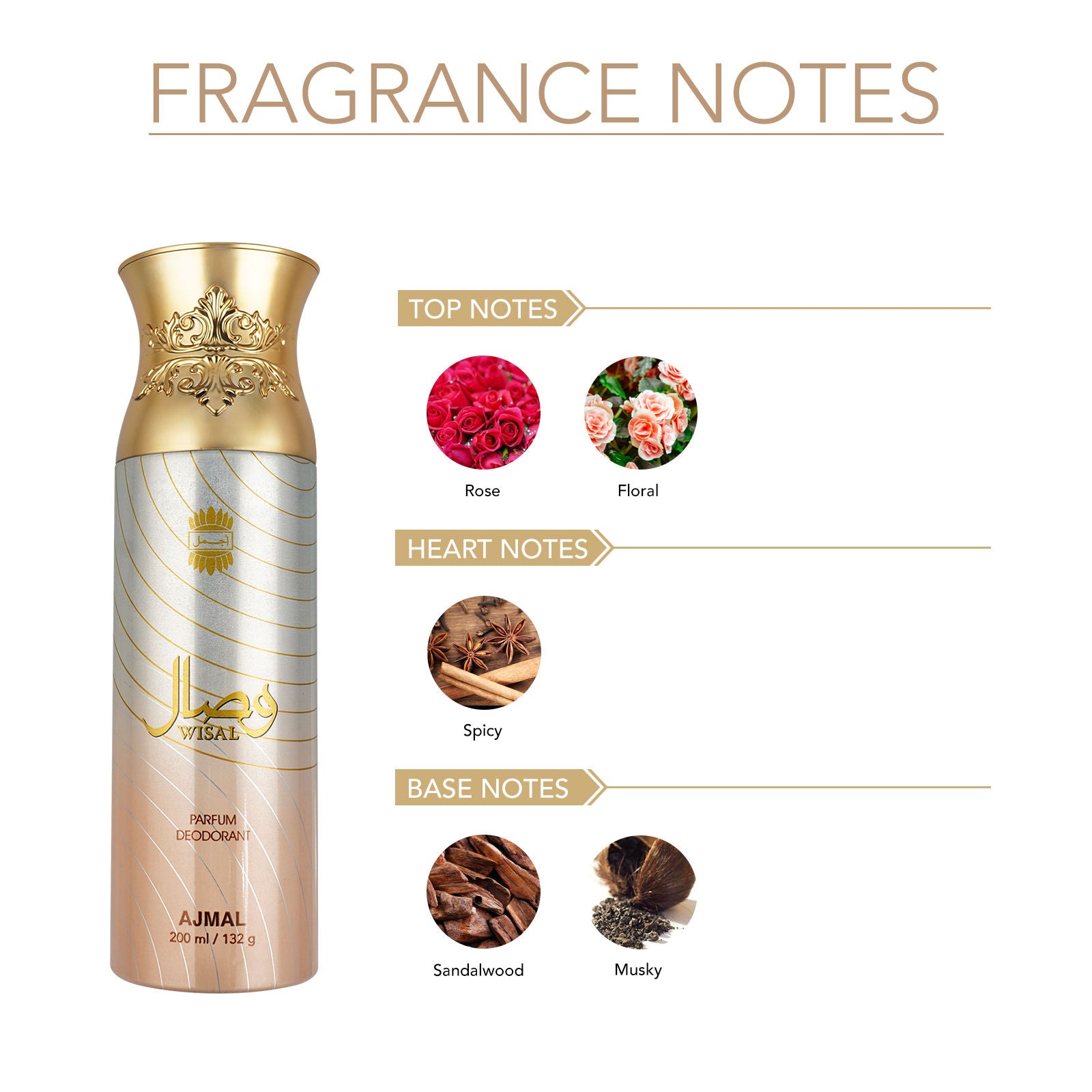 Ajmal Wisal Perfume Deodorant Body Spray For Women