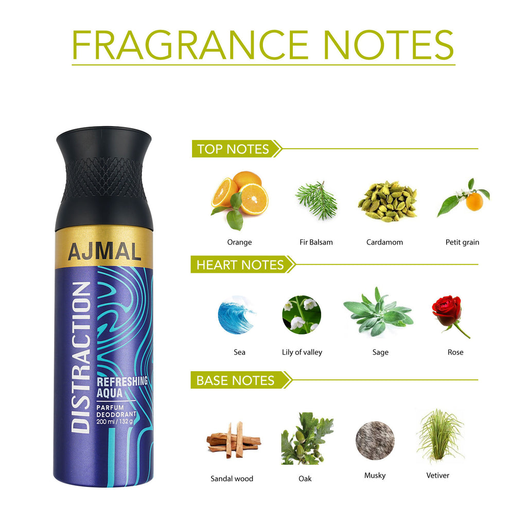 Ajmal Distraction Perfume Deodorant Body Spray For Women And Men