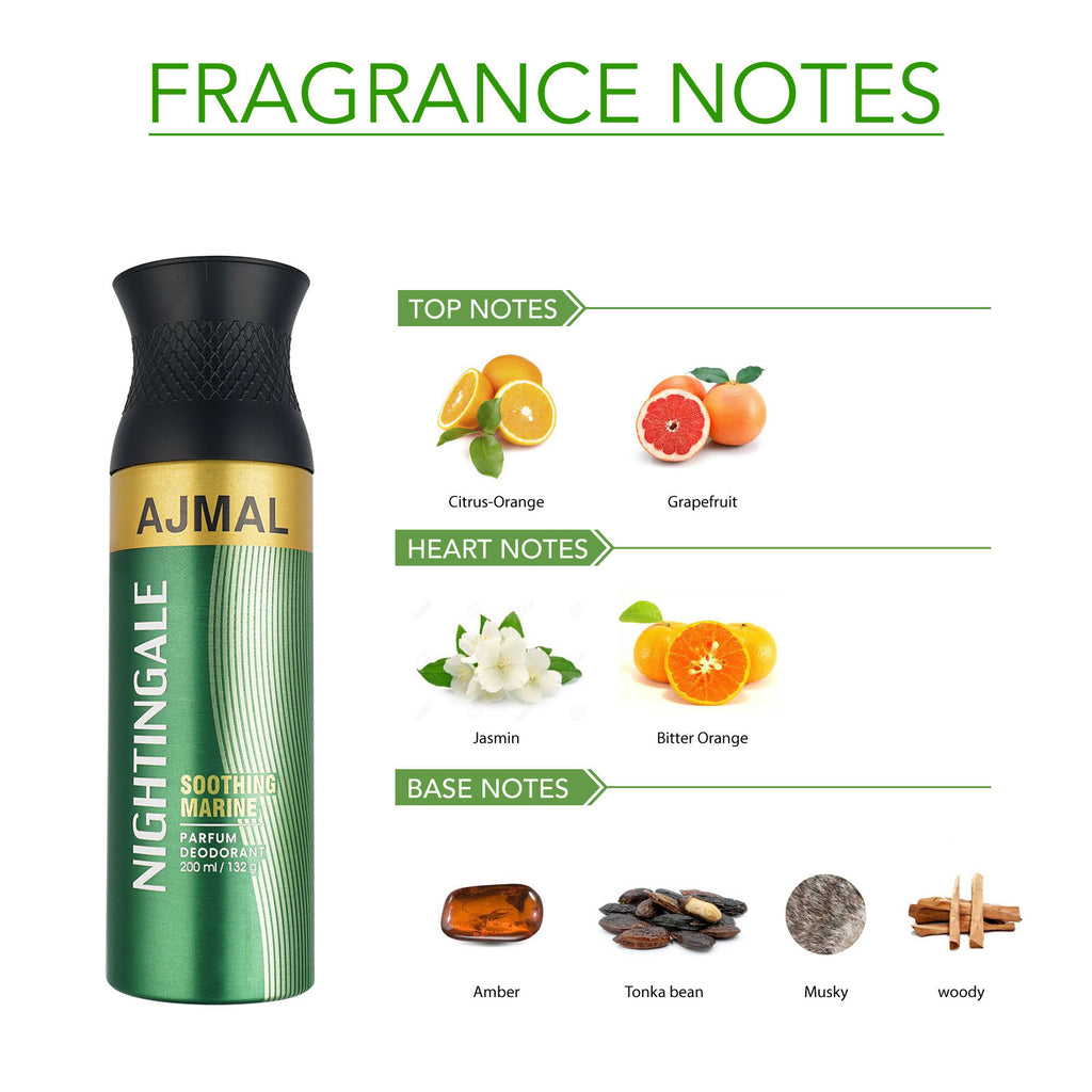 Ajmal Nightingale Perfume Deodorant Body Spray For Women And Men