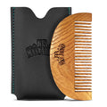 Pure Neem Wooden Pocket Size Beard Comb With Premium Faux Leather Pouch