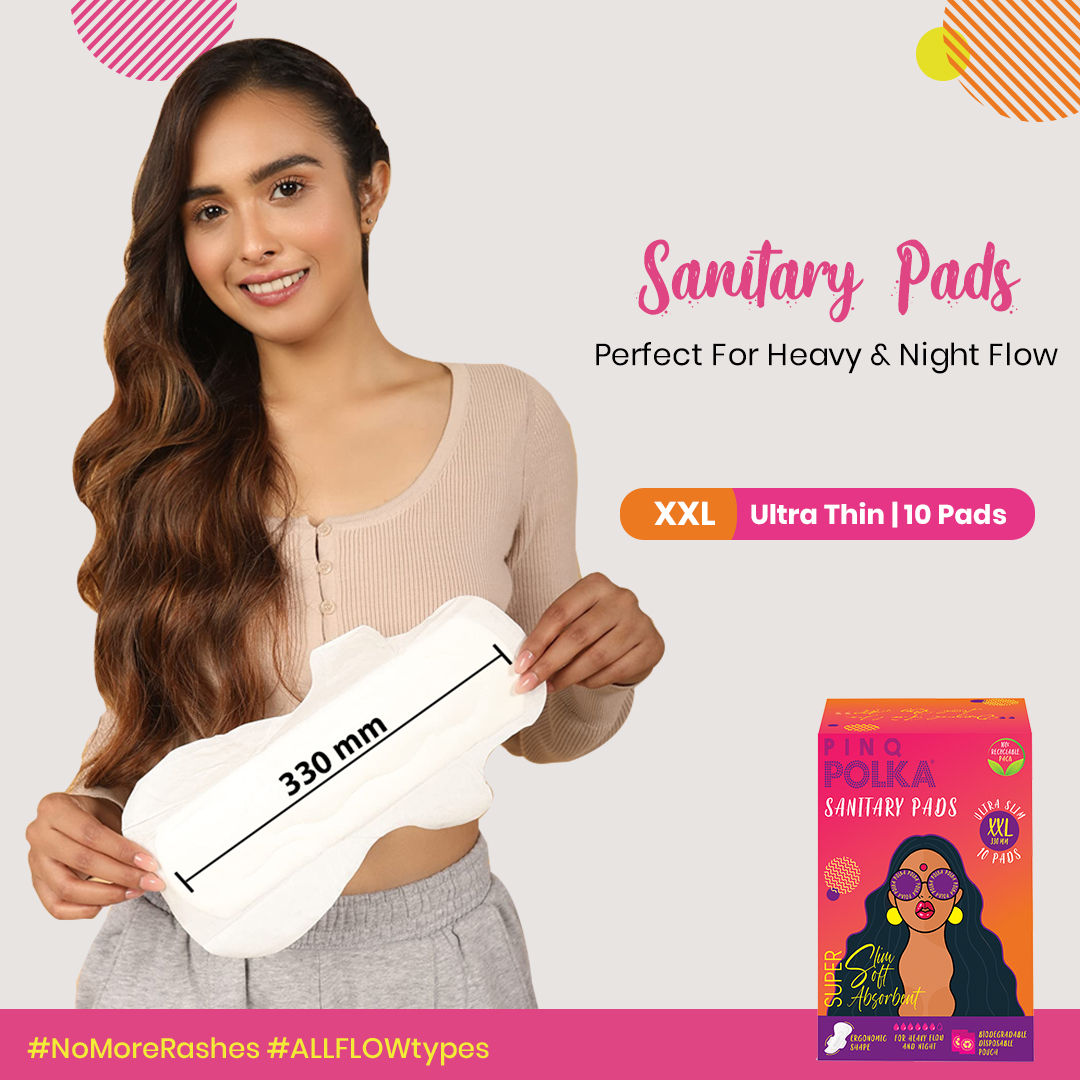 POLKA Ultra Sanitary Pads Organic Cotton Soft Feel Rash Free Wide Back