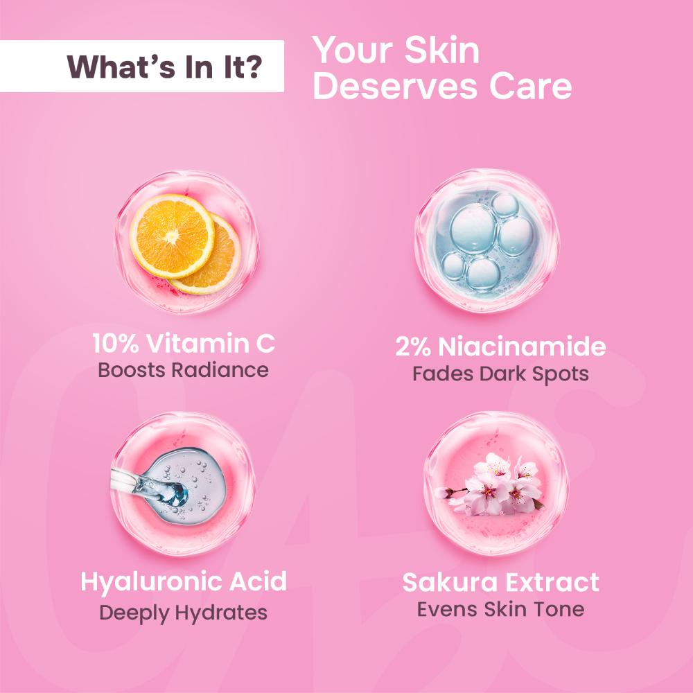 Care Glow Fusion Face Serum - 10% Vitamin C & Sakura Extract