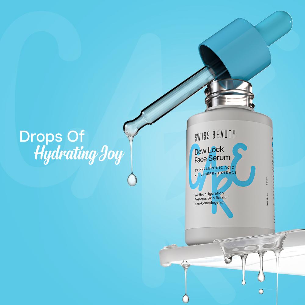 Care Dew Lock Face Serum - 2% Hyaluronic Acid & Blueberry Extract
