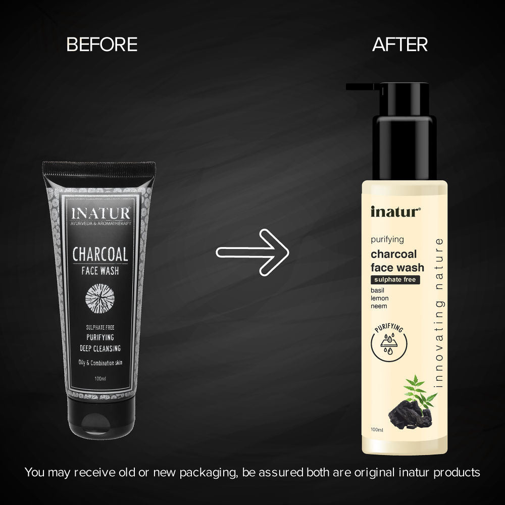 Charcoal Face Wash with Activated Charcoal, Basil & Neem for Deep Cleansing & Purifying