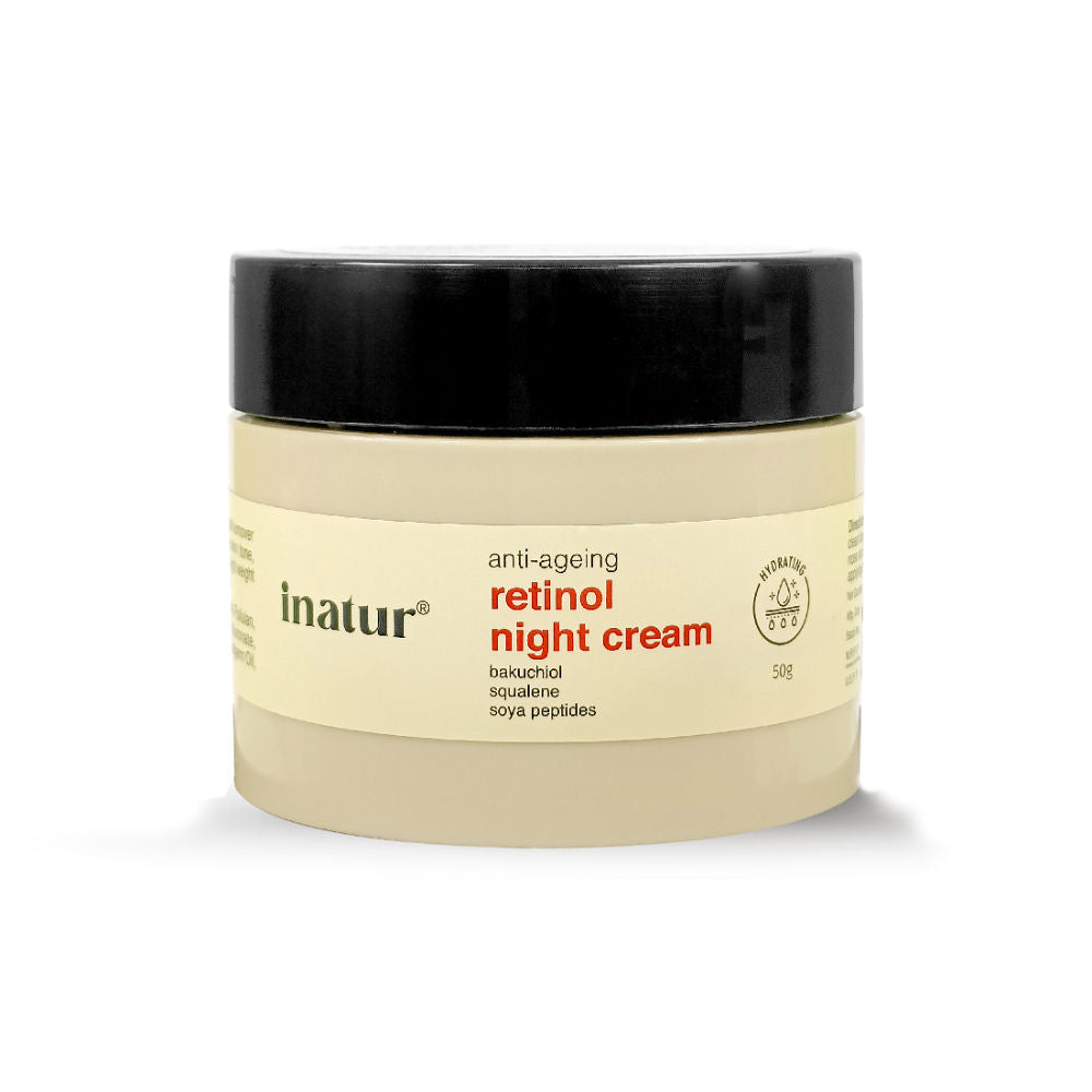 Retinol Night Cream, 1% Retinol & Bakuchiol, Anti-Aging, Hyaluronic Acid & Soya Peptides