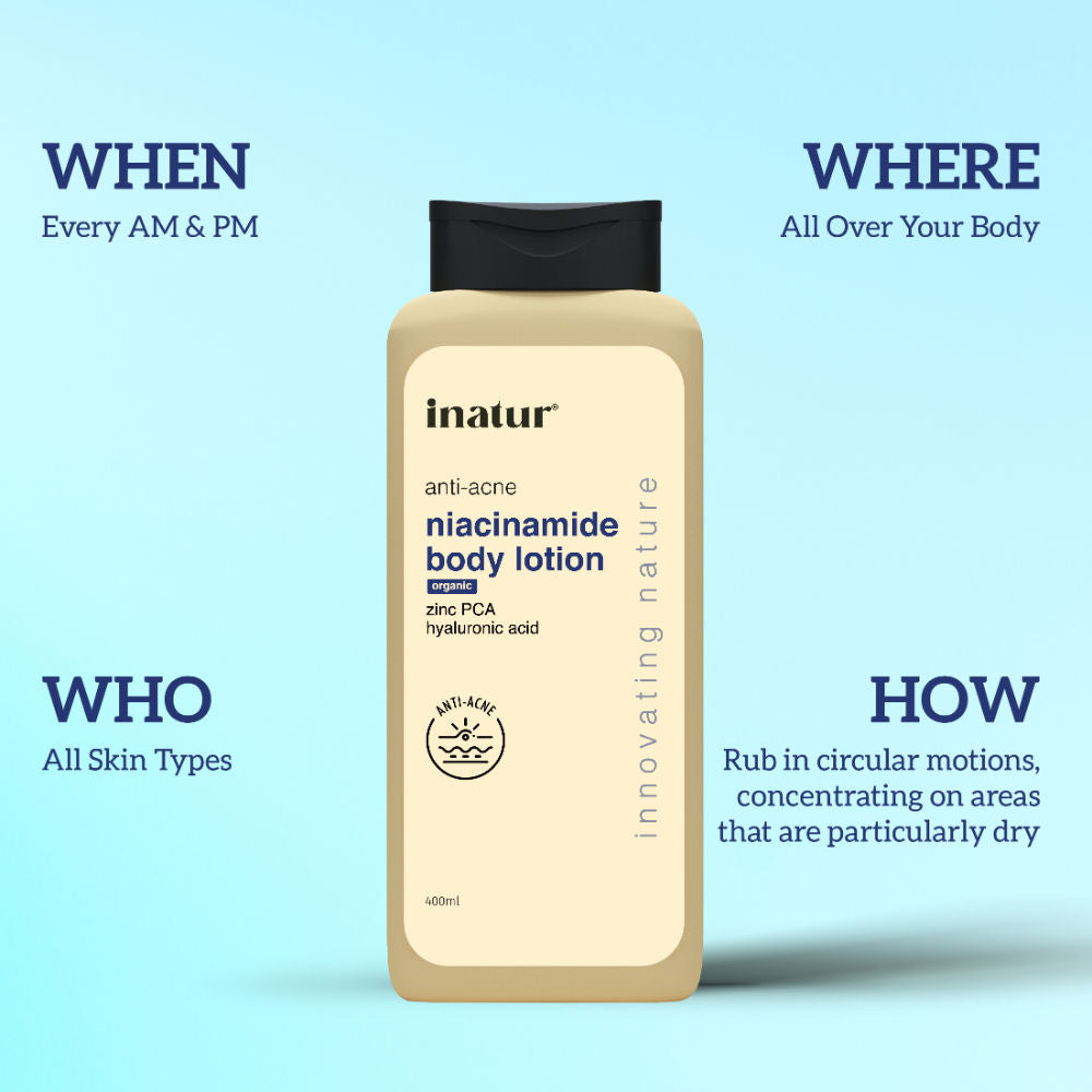 Niacinamide Body Lotion, With 2% Salicylic Acid, Zinc PCA & Hyaluronic Acid, For Clear Skin