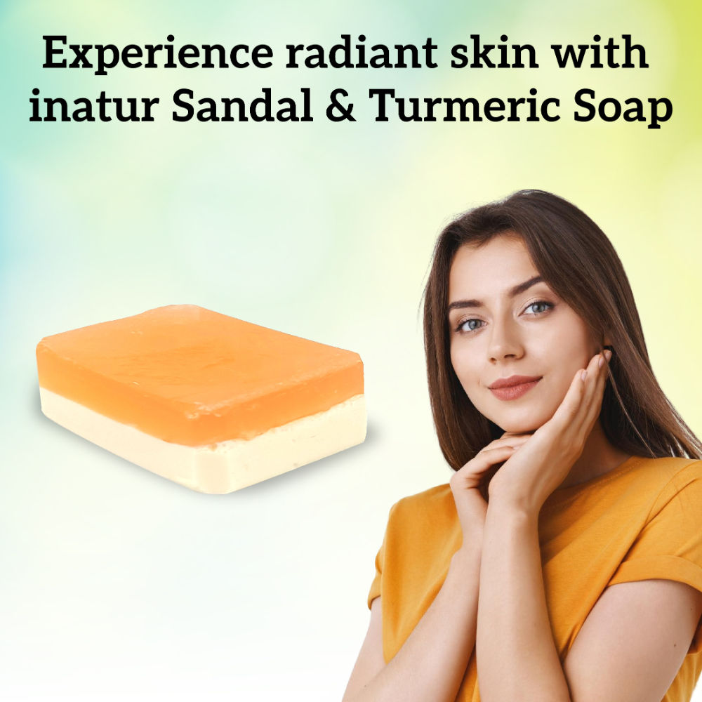 Sandal & Turmeric Soap, 100% Natural & Vegan For Tan Removal & Brightening & All Skin Types