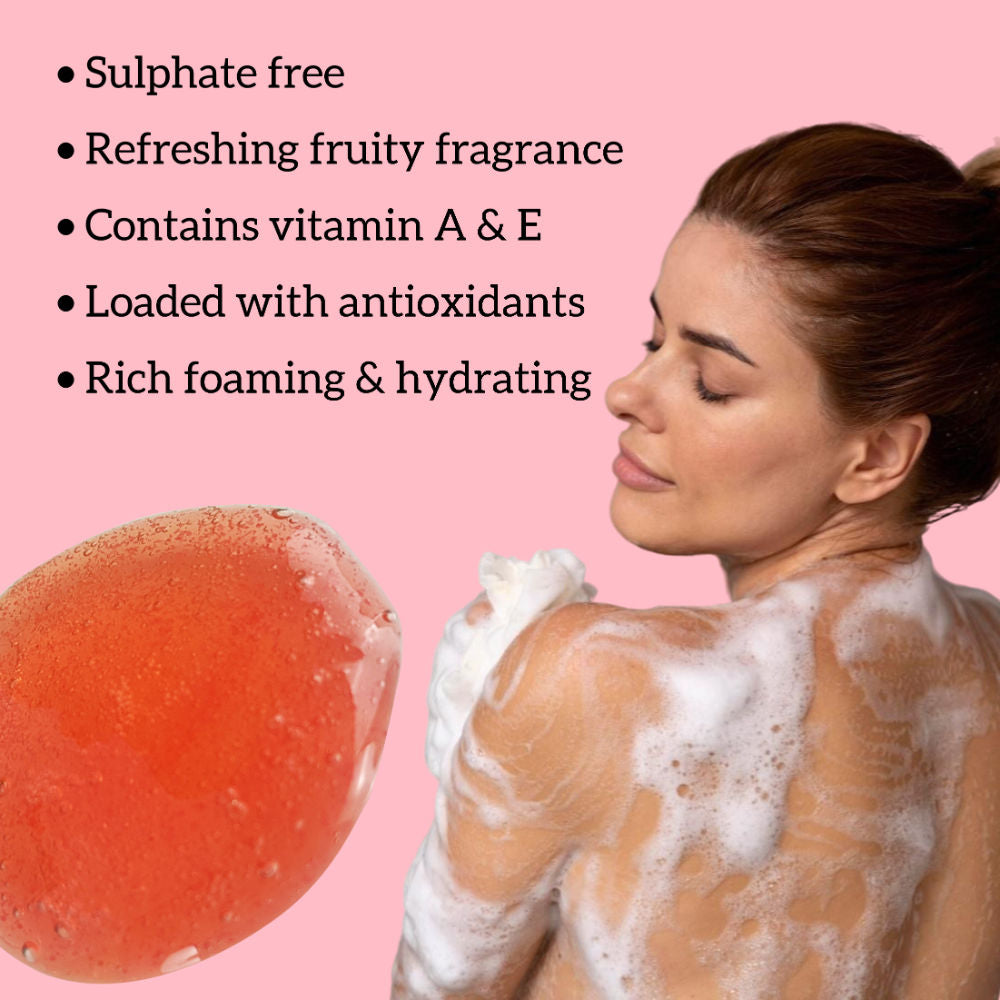 Shower Gel with Pomegranate, Raspberry, and Black Pepper for Daily Refreshing Wash