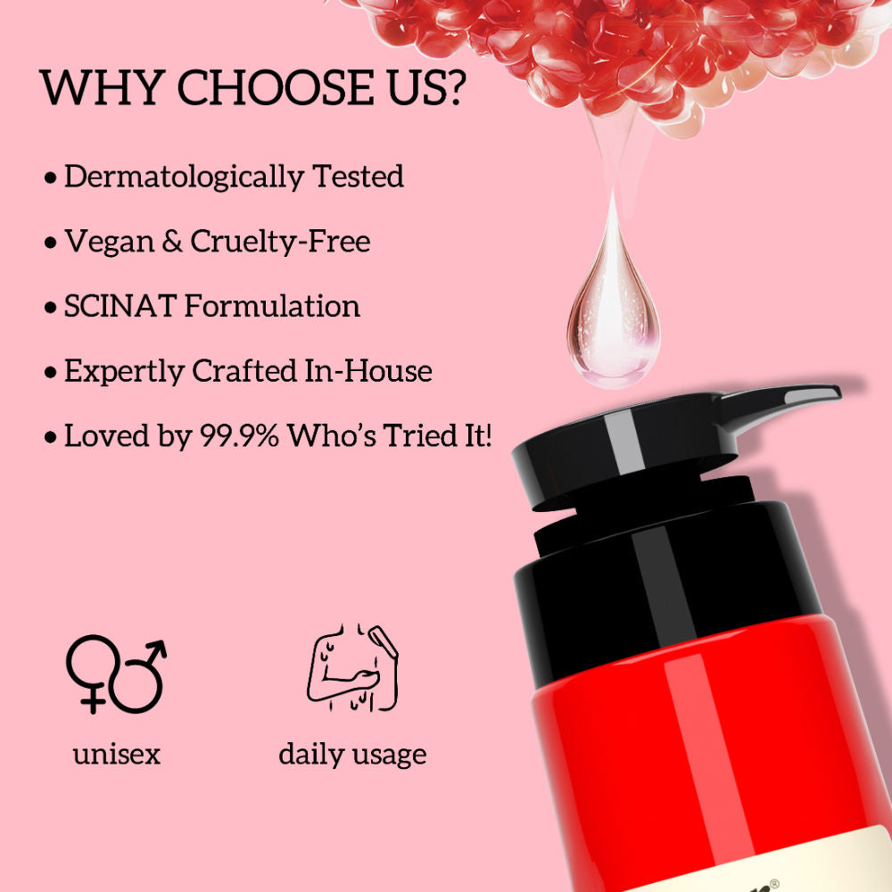 Shower Gel with Pomegranate, Raspberry, and Black Pepper for Daily Refreshing Wash
