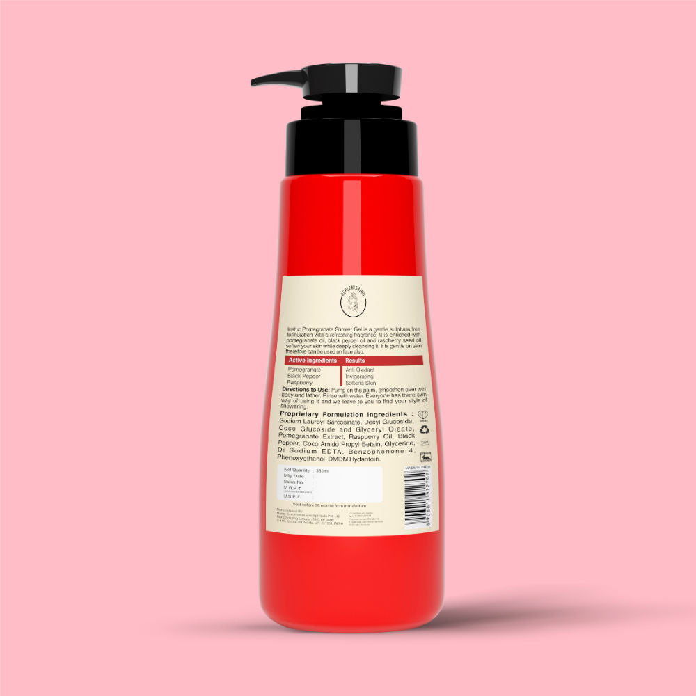 Shower Gel with Pomegranate, Raspberry, and Black Pepper for Daily Refreshing Wash